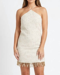 Entro - Halter Tweed Mini Dress