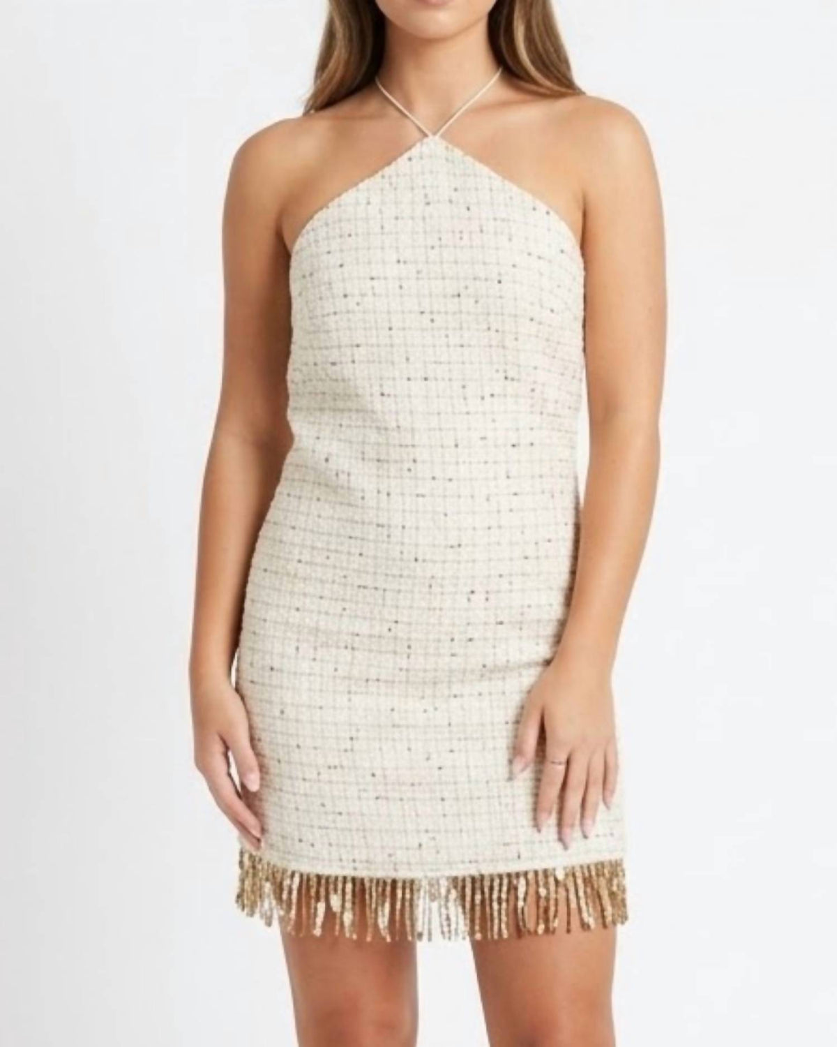 Entro - Halter Tweed Mini Dress