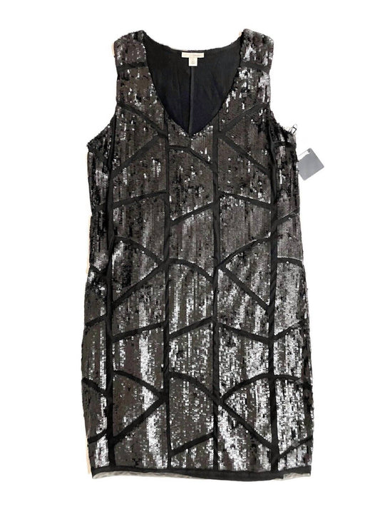 Halogen - Sequin V Neck Sleeveless Shift Cocktail Dress