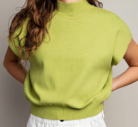 Entro - Mock Neck Short Sleeve Top