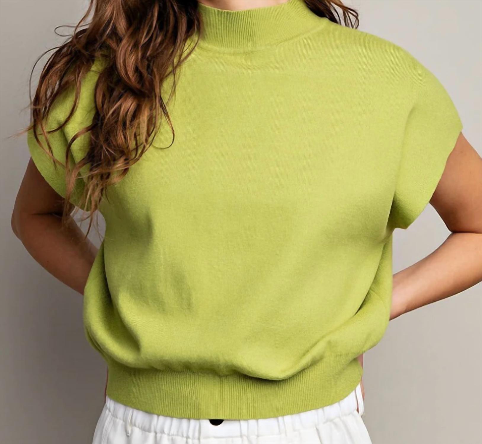 Entro - Mock Neck Short Sleeve Top