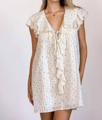STORIA Margot Ditsy Floral Mini Dress in ivory blue - women's dress