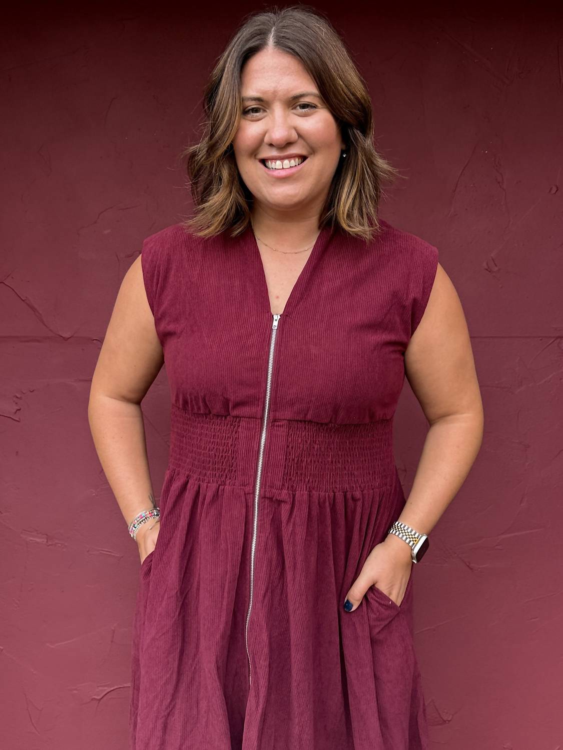 She + Sky - Corduroy Midi Dress