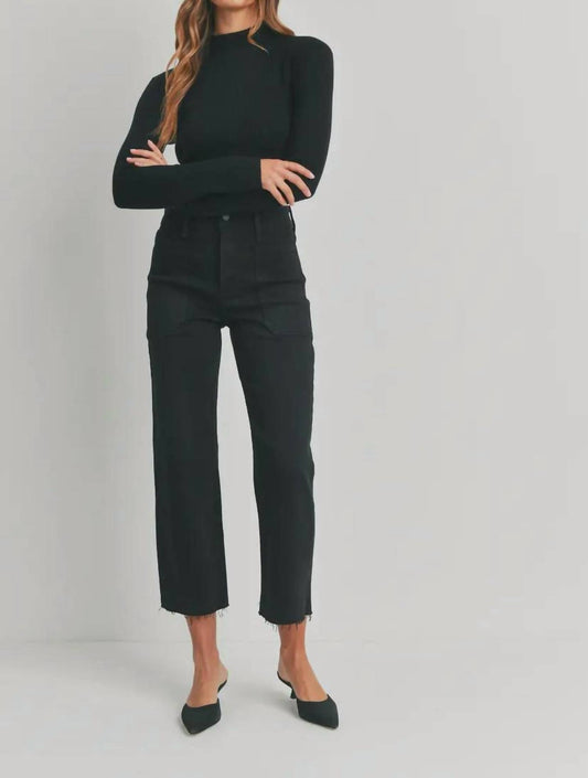 Just Black Denim - High Rise Wide Leg Utility Pocket Jean
