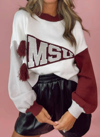 Queen Of Sparkles - Licensed Miss State Pennant Sweater
