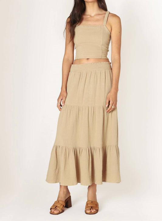 Dex - Textured Pull On Midi Skirt