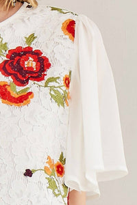 Entro - Lace & Floral Shift Dress