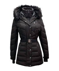 Michael Michael Kors - Belted Chevron Scutab Stretch Quilted Coat Jacket