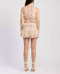 En Saison - Tie Back Halter Peplum Top