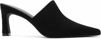BEAST FASHION Women's Abbie Heeled Mule Sandal in black - women's shoe - detail view