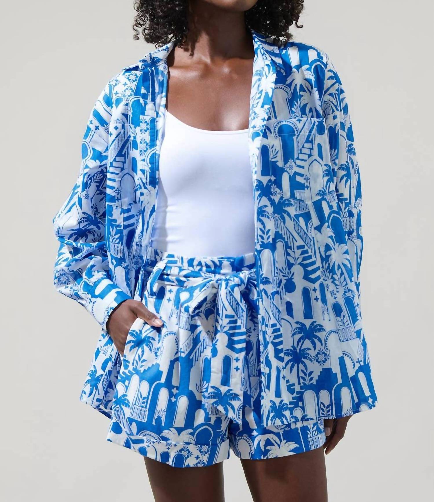 Sugarlips - Nala Floral Regie Boyfriend Button Down Shirt