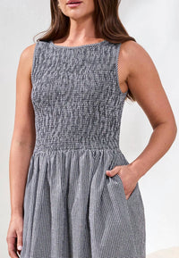 Tribal - Ruched Bodice Sleeveless Dress