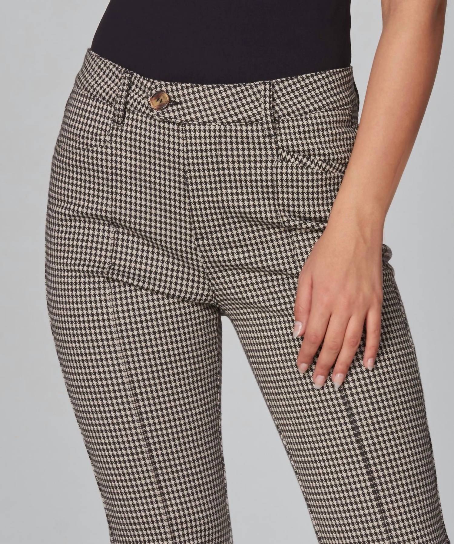 Lola Jeans - Jersey Houndstooth High-rise Flare Jacquard Pants