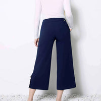 Up! - Women's Solid Amalfi Wide Leg Cropped Pant