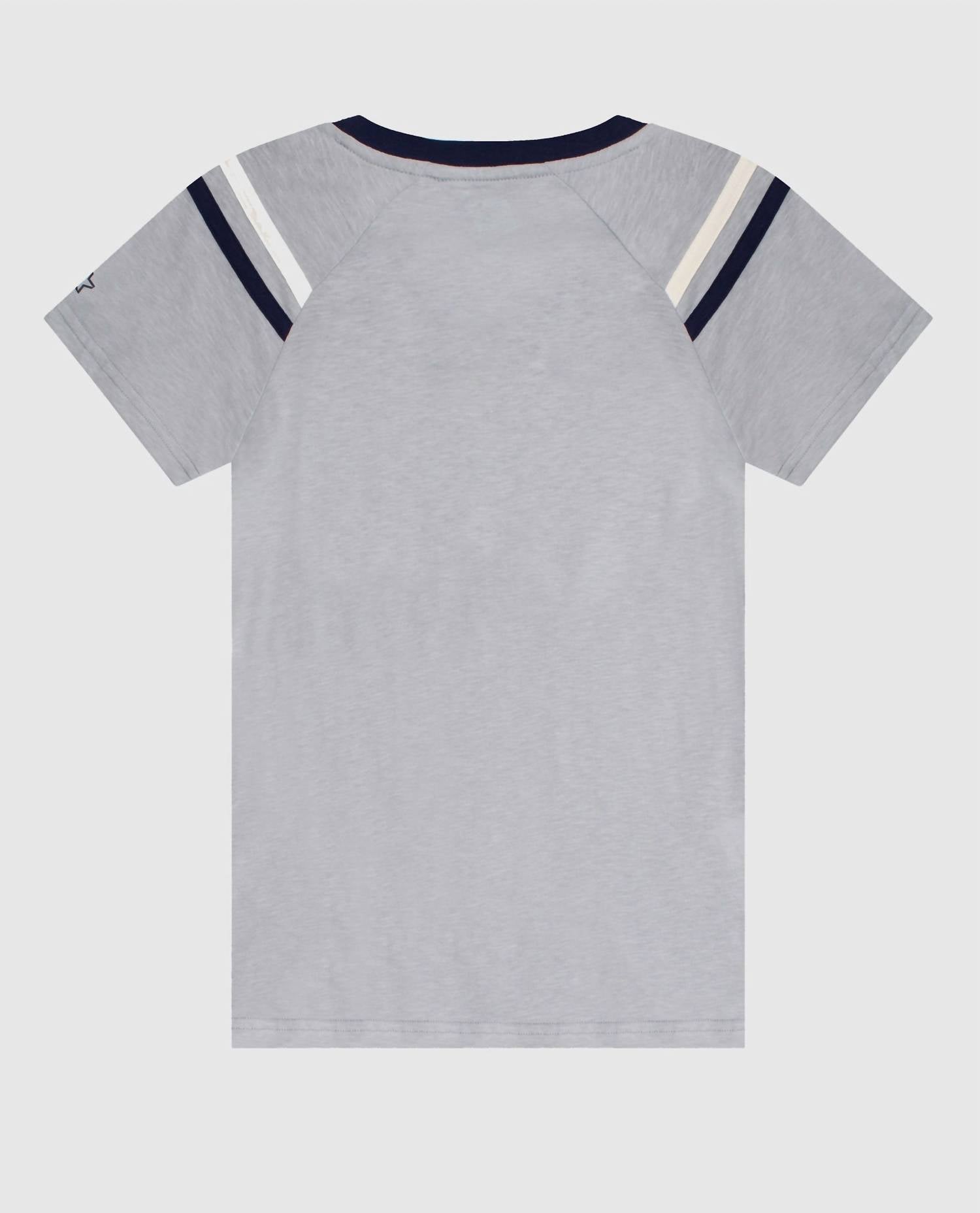 Starter - Womens Dallas Cowboys V-neck Striped Sleeve Shirt