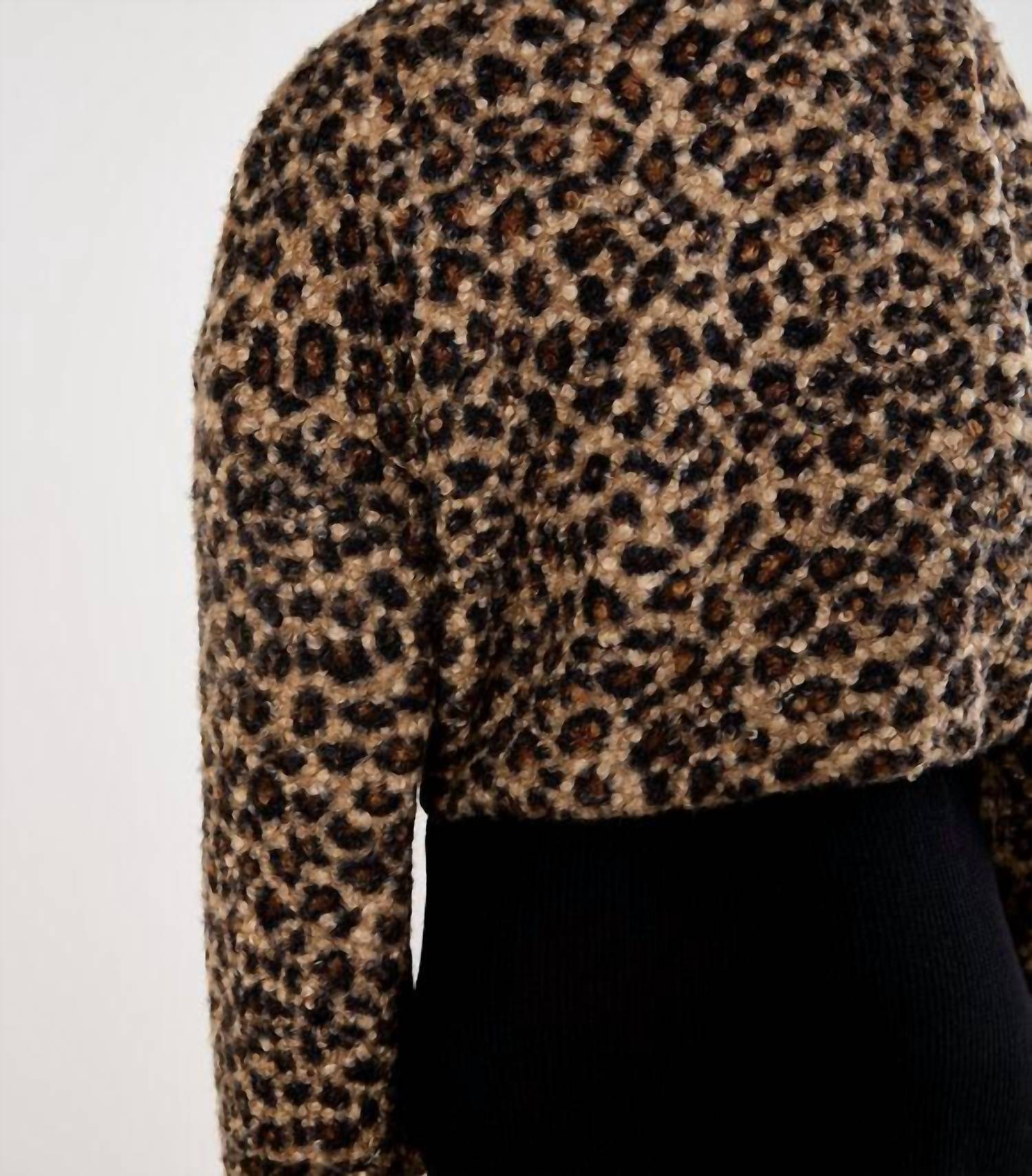 Apricot - Leopard Boucle Tie Top