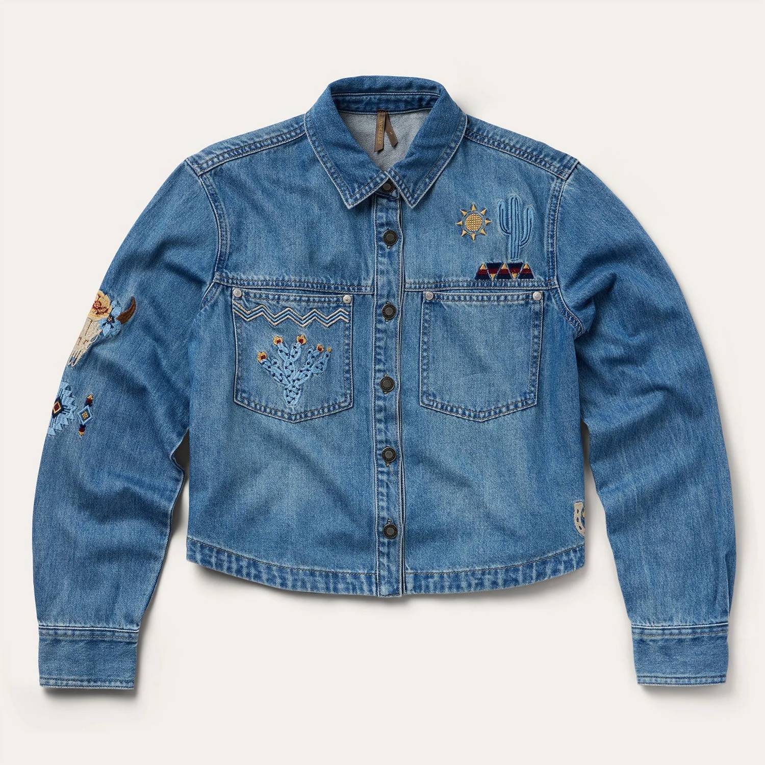 Stetson - Women's Embroidered Denim Button-up Cropped Shirt