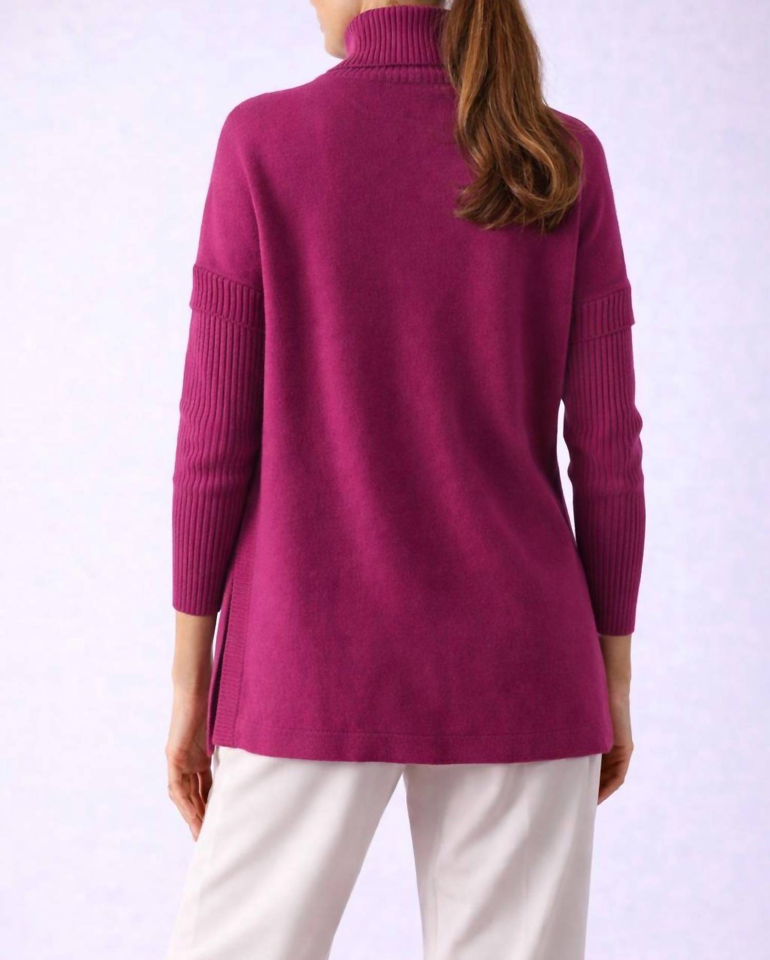 J'Envie/Eli The Prague Pullover in sangria - women's sweater - alternate view