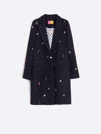Vilagallo - Aricia Mini Embroidery Wool Long Coat