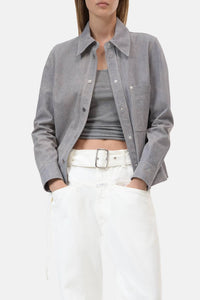 CLOSED Slim Leather Jacket in eclipse blue - women's jacket