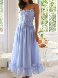 Trendsi - Devine Frill Ruffled Hem Midi Cami Dress