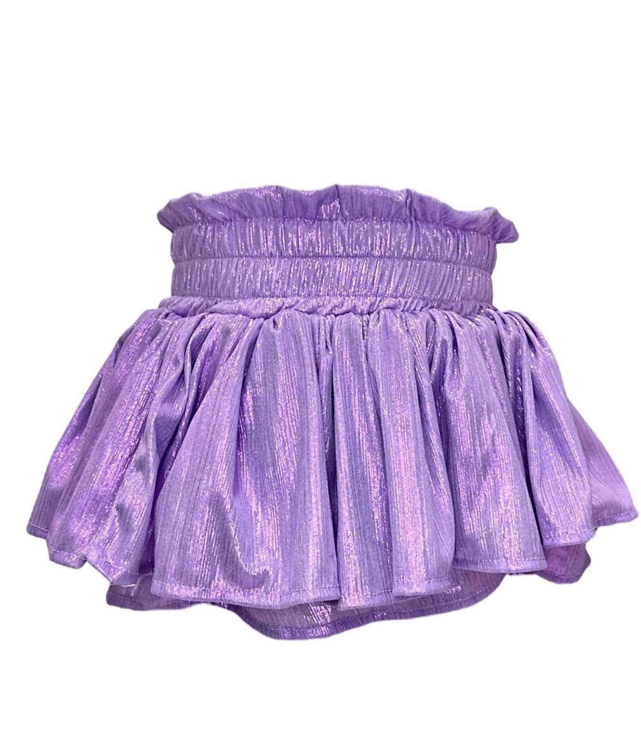 Lola + The Boys - Girls Metallic High-waisted Skort