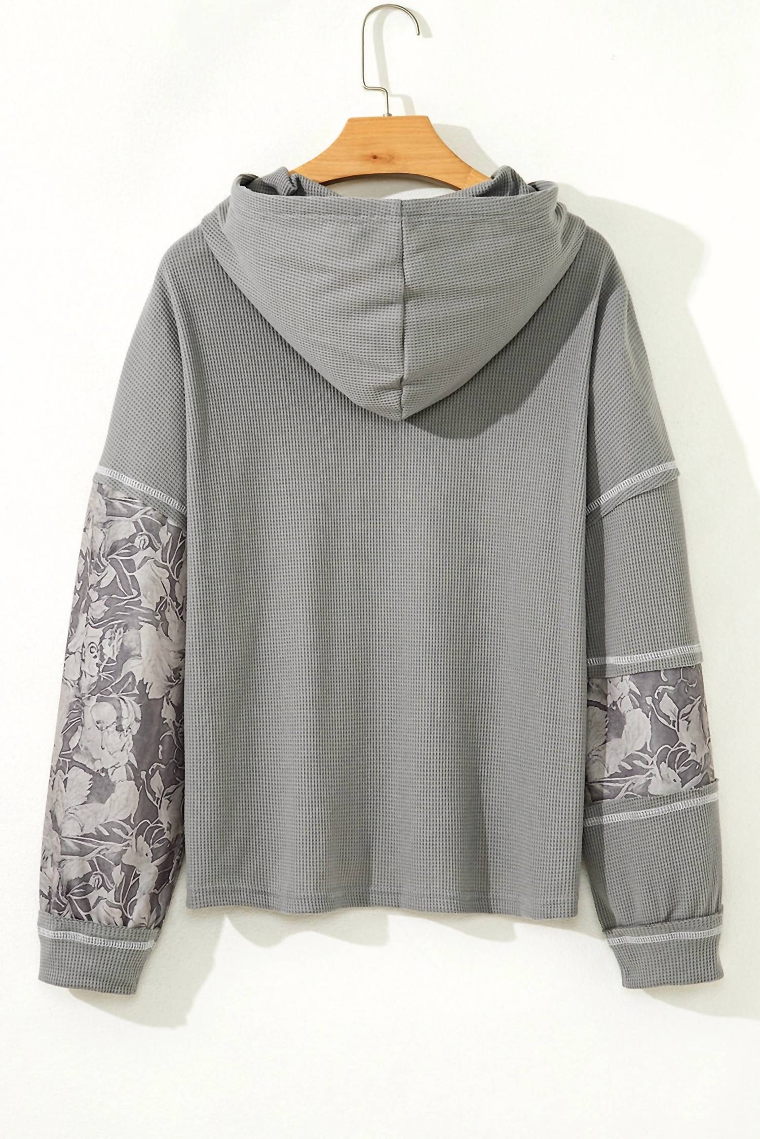 66Disco - Waffle Patchwork Hooded Top