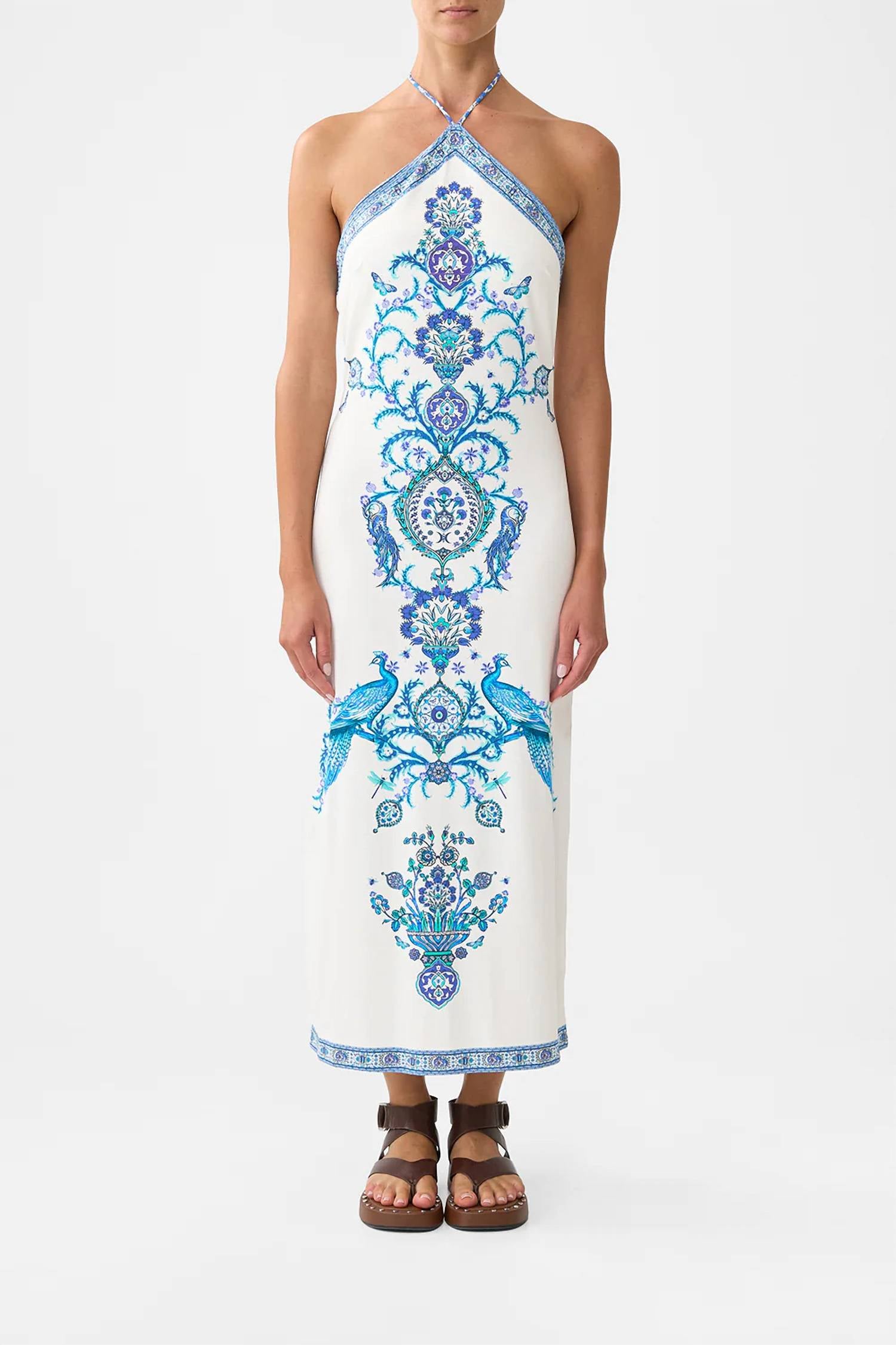 Camilla - Long Jersey Halter Dress