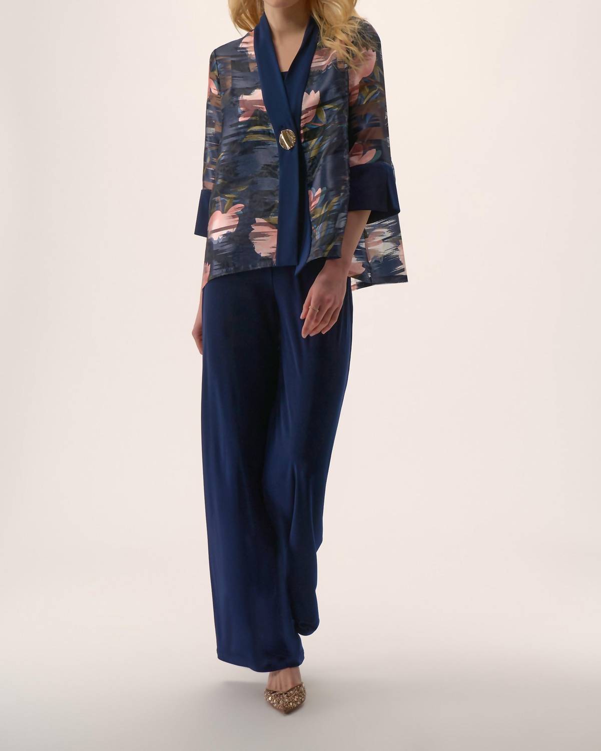 Joseph Ribkoff - Signature Jacquard Organza Floral Print Swing Jacket