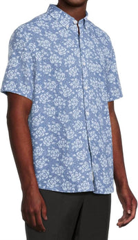 Johnston & Murphy - Short Sleeve Rose Print Linen Shirt