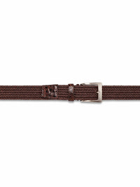 W. Kleinberg - Men's Woven Stretch Belt With Crocodile Tabs