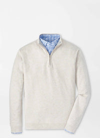 PETER MILLAR Coolspun Cotton Quarter-zip Sweater in ivory - men's sweater - alternate view