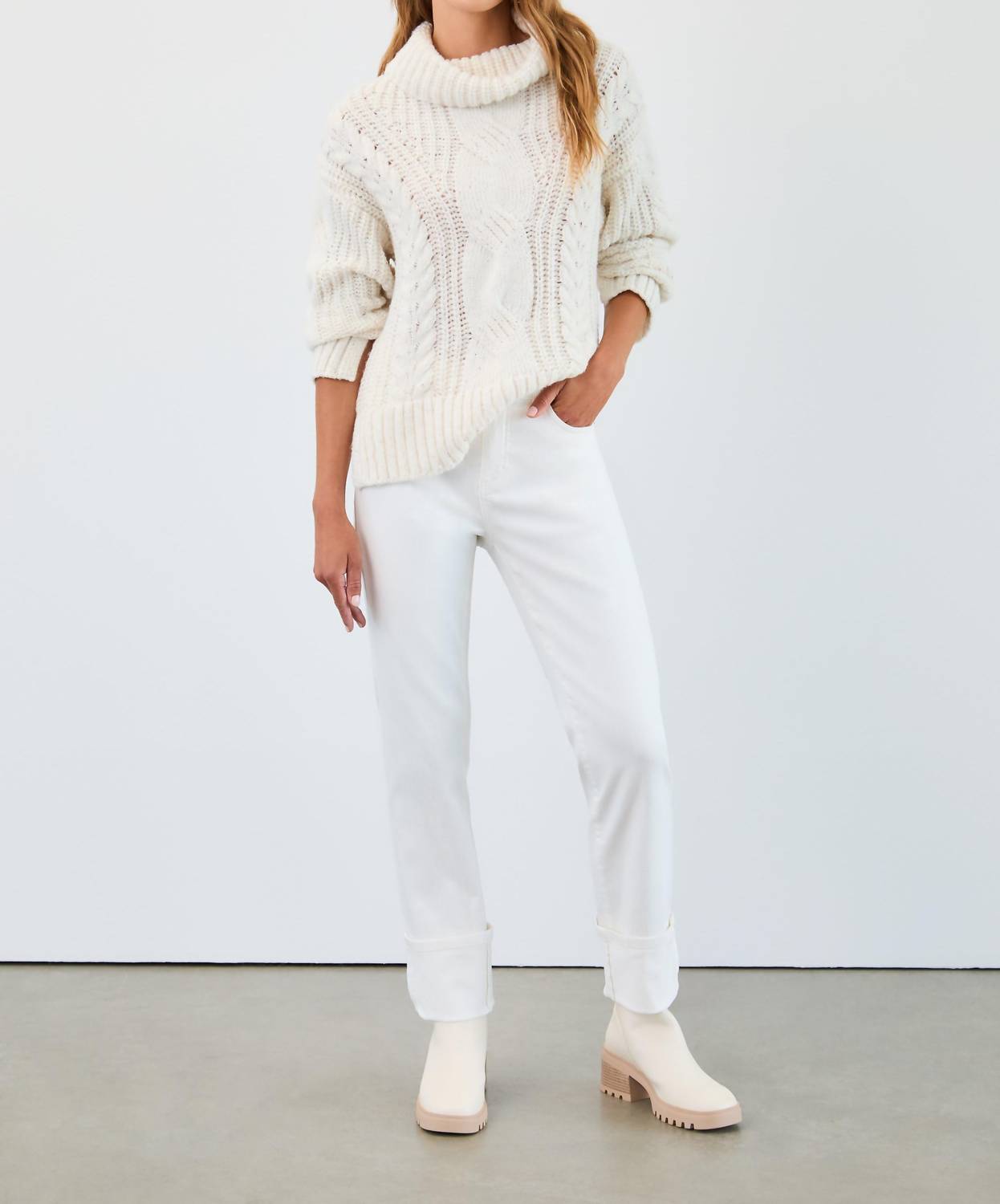 Fdj - Cowl Neck Cable Sweater