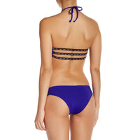 L*SPACE Solid Misty Bikini Bottom in sapphire - women's swimwear - detail view