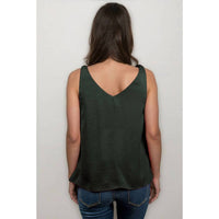 naked zebra V-neck With Strap Accent Tank in forest green - women's tank top - view 4
