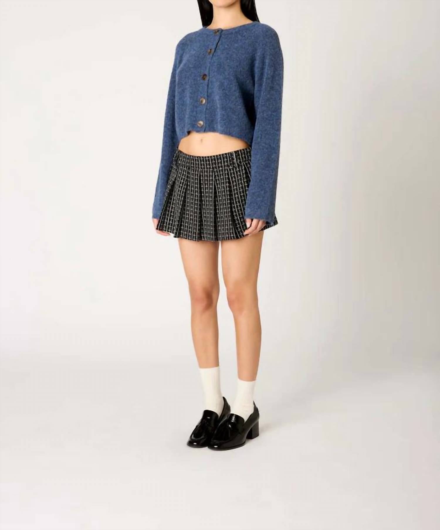 NIA Lisa Sweater in dusk - women's cardigan - detail view