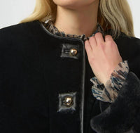 Joseph Ribkoff - Faux Fur Crewneck Boxy Jacket