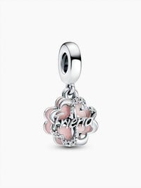 Pandora Women's Four-leaf Clover Friendship Double Dangle Charm in silver - women's item