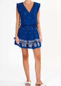 M.A.B.E. - Mina Embroidered V-neck Mini Dress