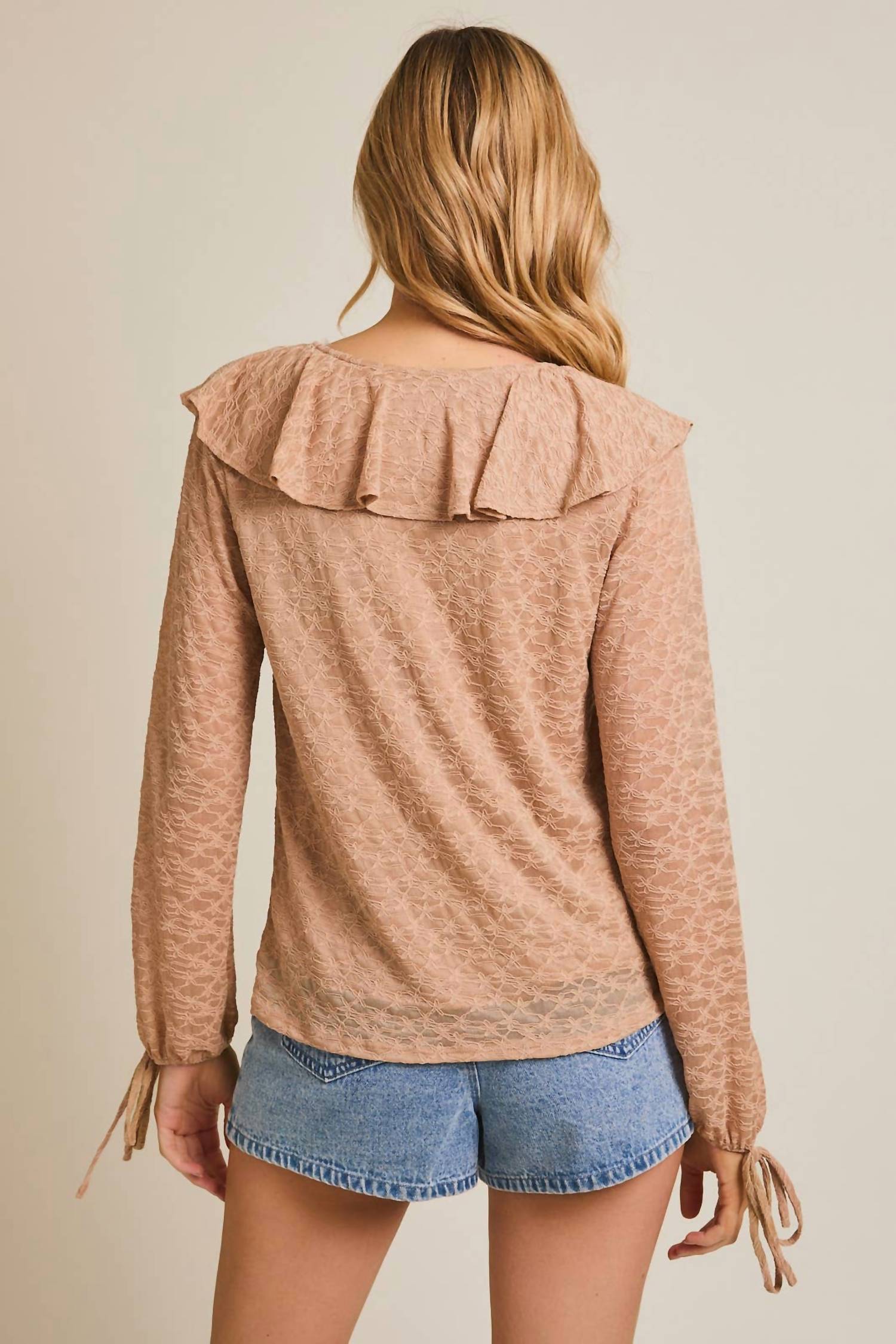 Gilli - Kyle Ruffle Detail Long Sleeve Top