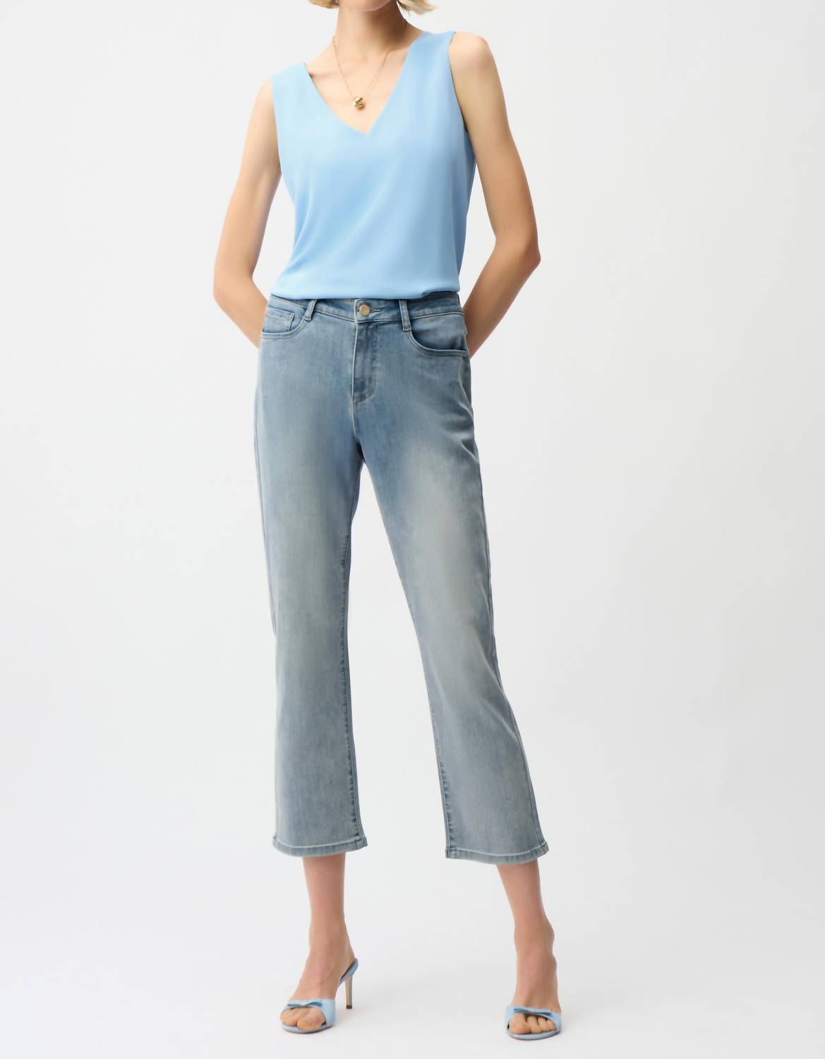Joseph Ribkoff - WOVEN TWILL V-NECKLINE TOP