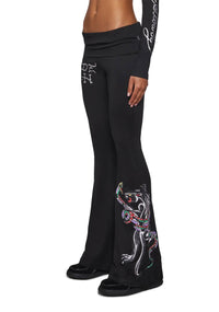 Ed Hardy - Panther Snake Fold Over Yoga Pants