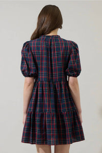 Sugarlips - Plaid Babydoll Mini Dress