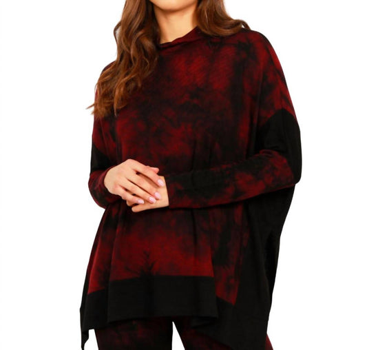 Marble Wash Open Slit Poncho