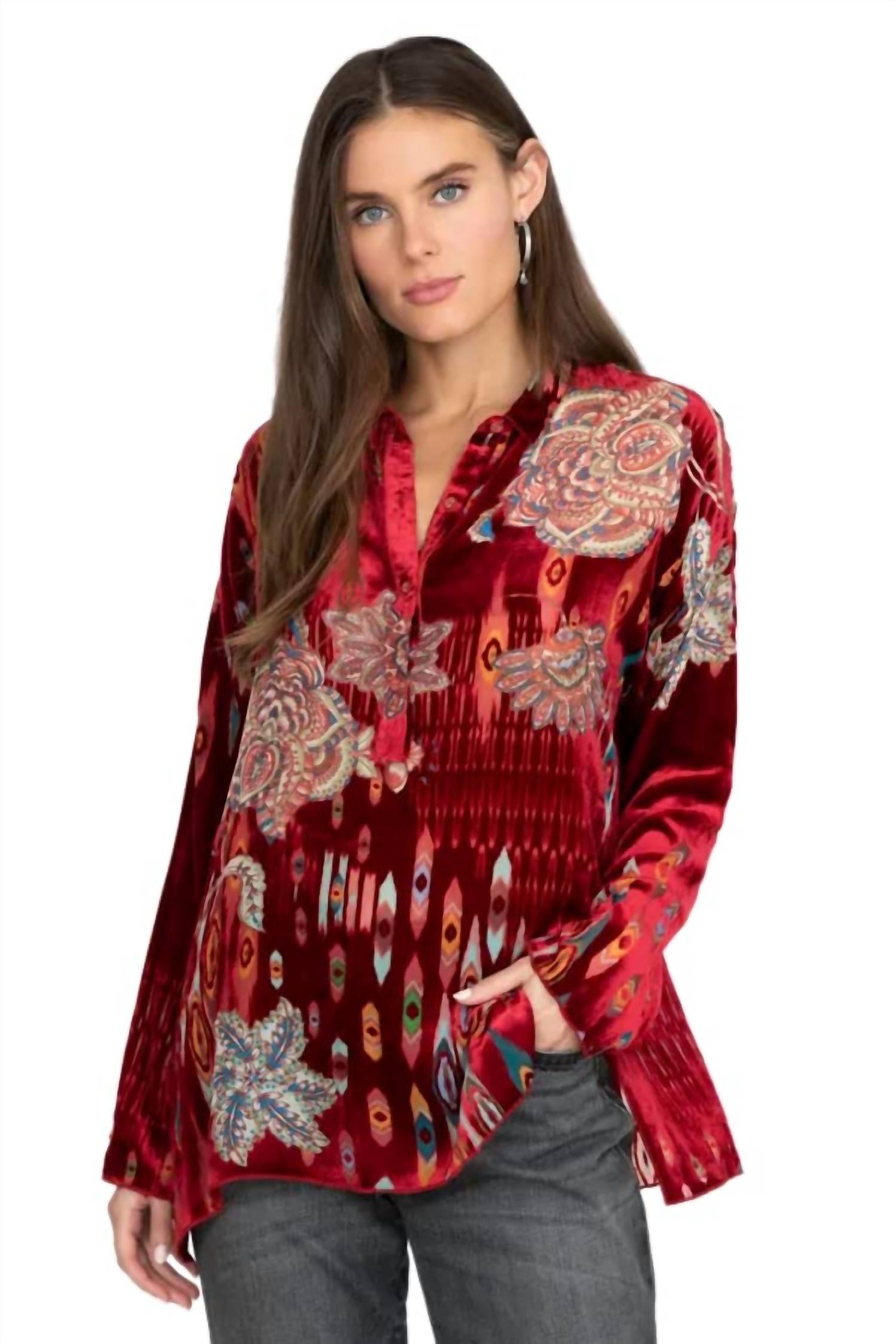 Johnny Was - Burnout Mara Long Sleeve Blouse