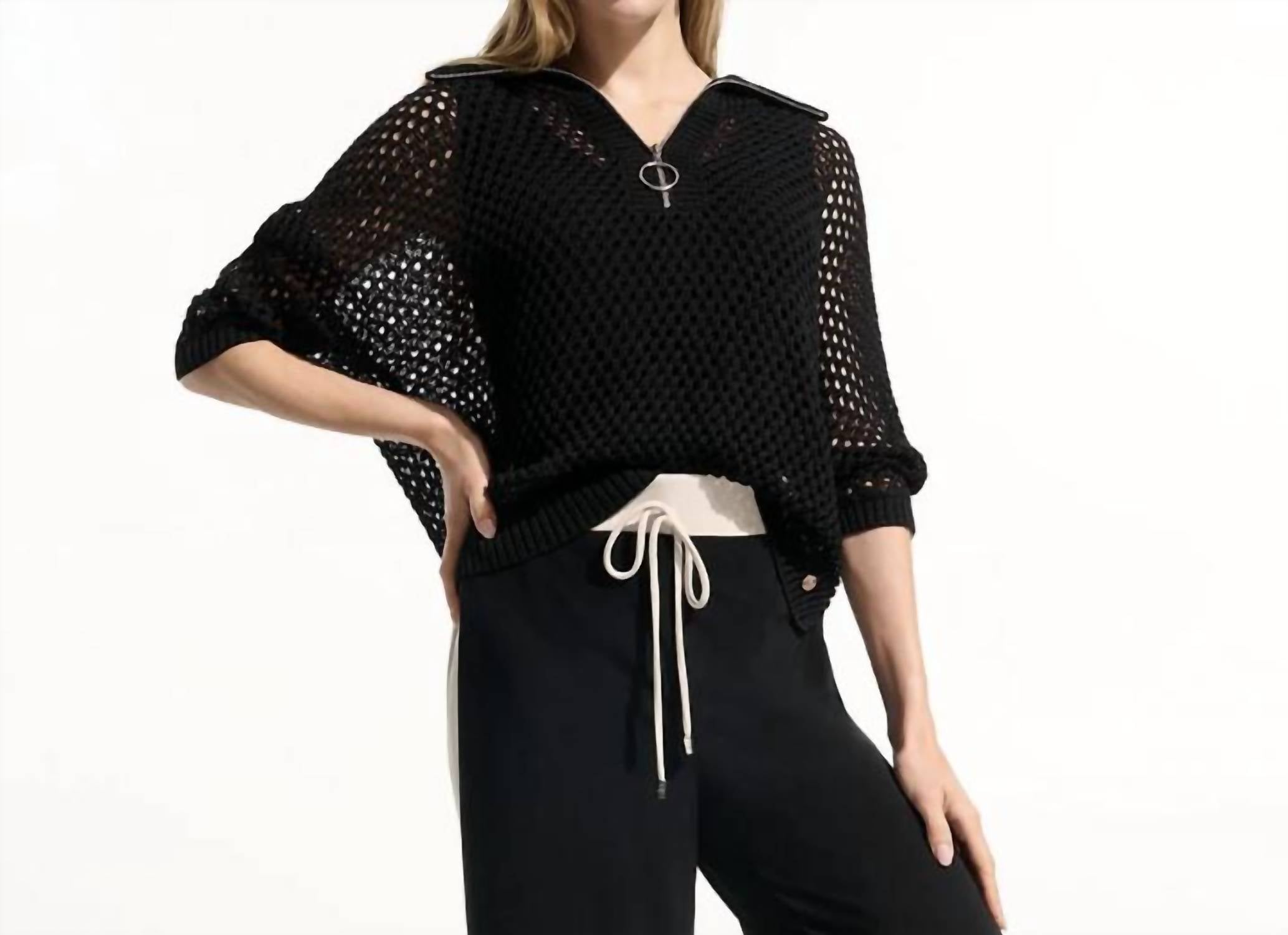 Joseph Ribkoff - 1/4 Zip Textured Top