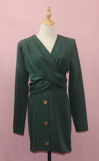 Just Me Women's Office To Date Dress in green - women's dress
