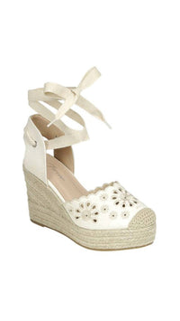 Forever Women's Espadrille Wedge in cream - women's shoe