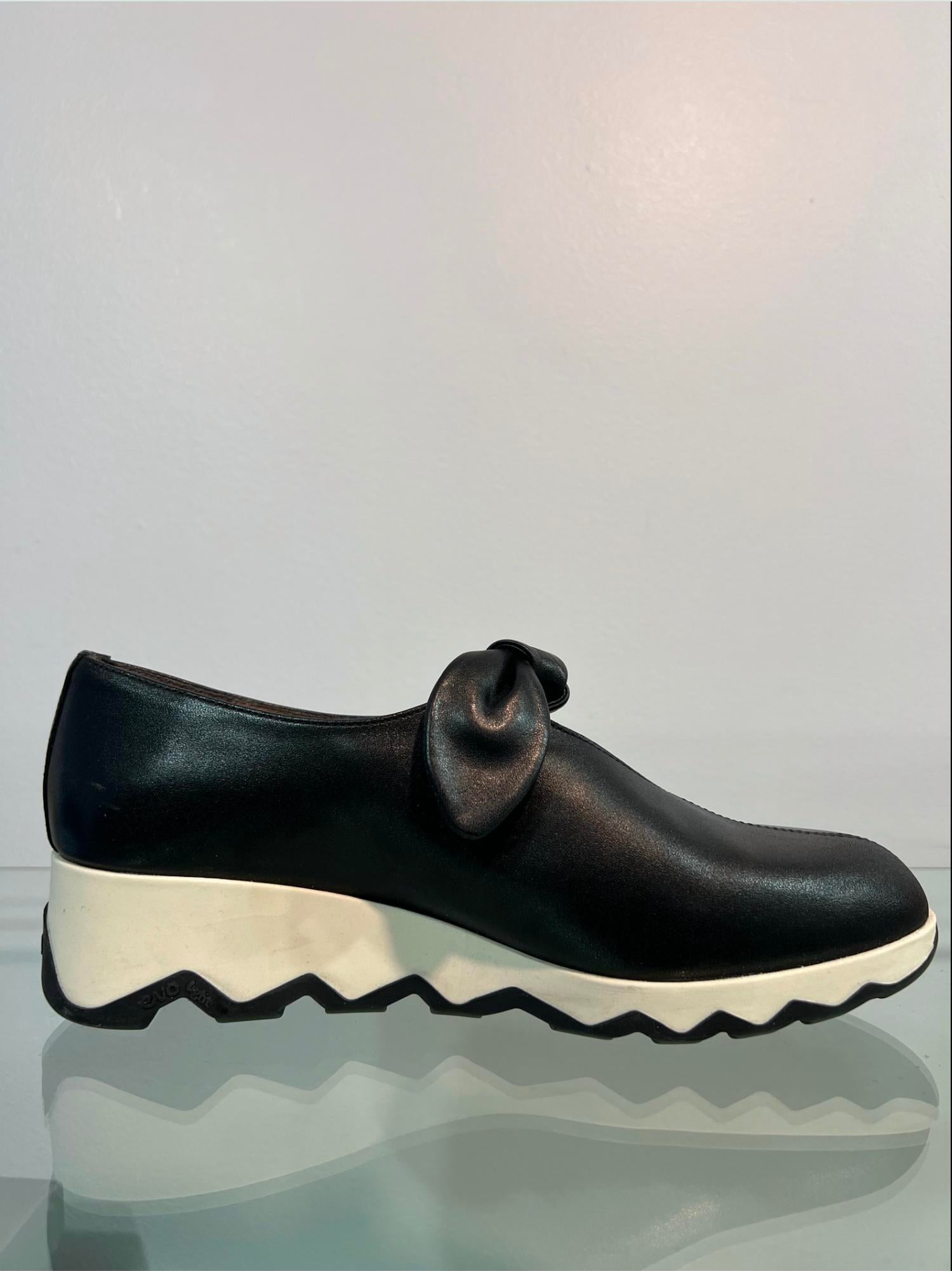 Wonders Women's Leather Wedge With Tie in black 2 - women's shoe