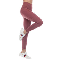 GOLDHAUS High Rise Leggings in mauve - women's pants - detail view